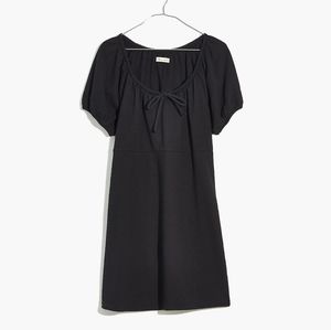 Madewell Seersucker Knit Puff-Sleeve Mini Dress